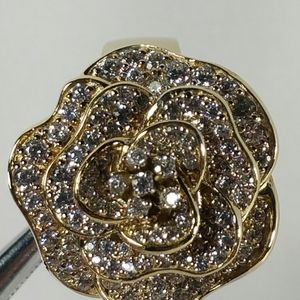 DESIGNER SW GOLD STERLING CLEAR CZ RING